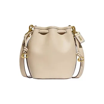COACH Camila Cow Leather Bucket Bag, Shoulder Bag, Crossbody Bag Small Size Women's Ivory White