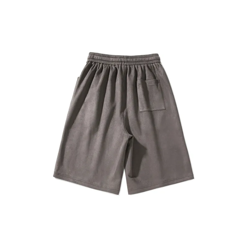 POINTLIMIT Suede 3D Pring Logo Unisex Casual Shorts-11