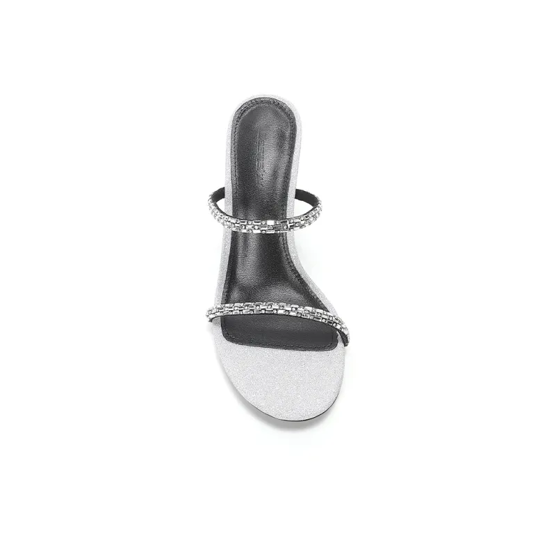 CASNSKU Fashion Sandal 8cm Women's Silver-2