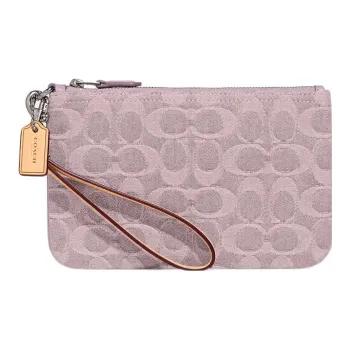 COACH Tech Wallet Fabric Wrist Bags Clutches Small Size Women's Purple
