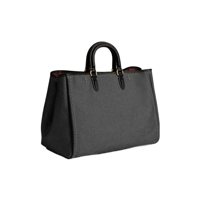COACH Fabric Tote Bag, Shopping Bag, One Shoulder Handbag Large Size Women's Black-1