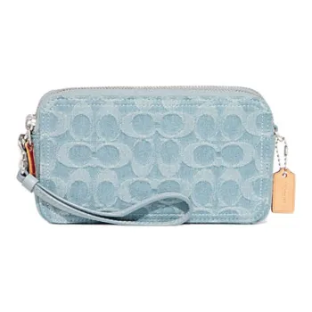 COACH Kira Fabric Camera Bag Handheld Shoulder Bag Crossbody Bag Small Size Women's Blue