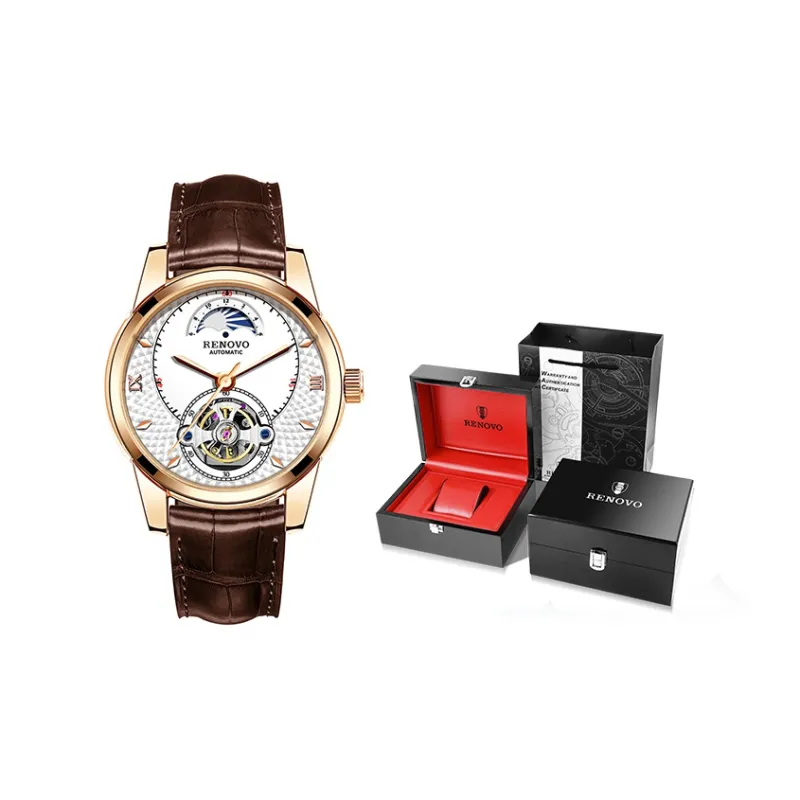 RENOVO Automatic Mechanical Movement Watch Men's Watches White Dial R33106-1-3