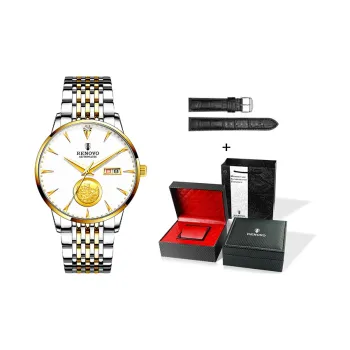 RENOVO Automatic Mechanical Movement Watch Men's Watches White Dial R33110-1