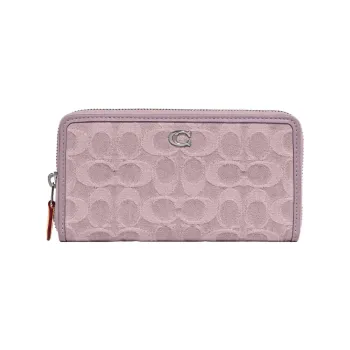 COACH Zip Around Fabric Mahjong Bag Handheld Wallet Small Size Women's Light Purple