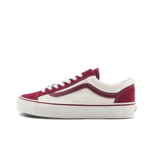 Vans Style 36 Skateboard Shoes Unisex Low-Top Beige/Red