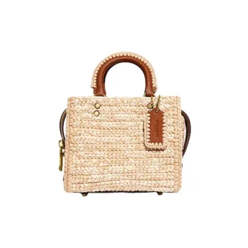 COACH Rogue Fabric Tote Bag Shopping Bag Handbag Small Size Women's Brown