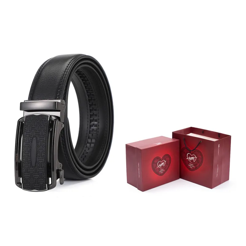 KENMO Subtle And Elegant Business Casual Convenient Automatic Buckle Width 3.5cm Gift Box Set Leather Belts Men's-9