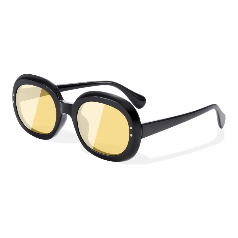 PULAIS TR/Memory Plastic Oval Sunglasses Unisex-2