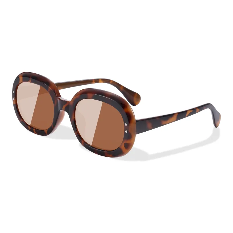 PULAIS TR/Memory Plastic Oval Sunglasses Unisex-6