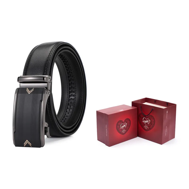 KENMO Subtle And Elegant Business Casual Convenient Automatic Buckle Width 3.5cm Gift Box Set Leather Belts Men's-8
