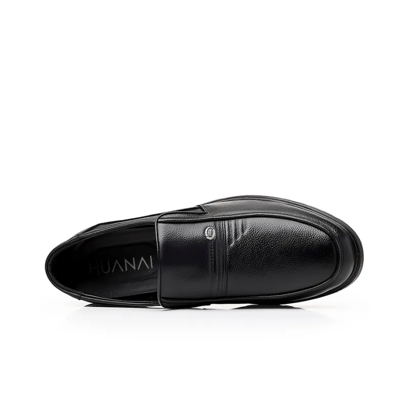 HUANAI Men's Casual Shoes Men Low Top Black-3