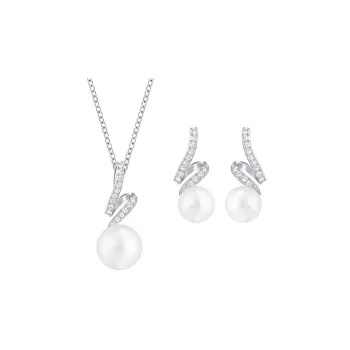 Swarovski Gabriella Metal Necklace & Stud Earrings Set Unisex