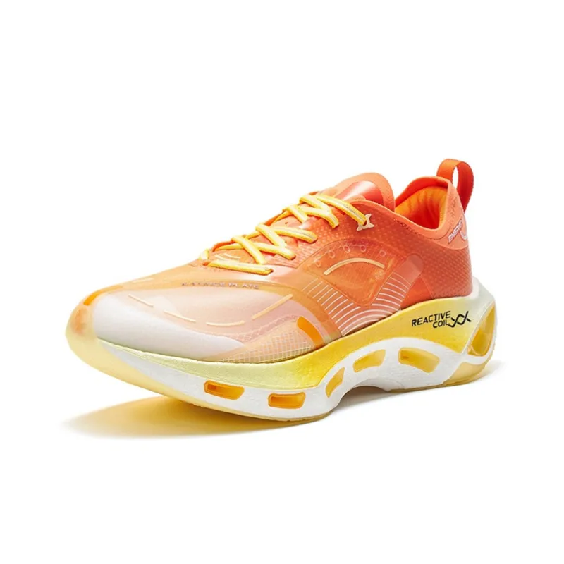 XTEP Shock Absorbing Spins 10.0 Pro Anti Slip Wear Resistant Low Top Running Shoes Men's Orange Yellow-1