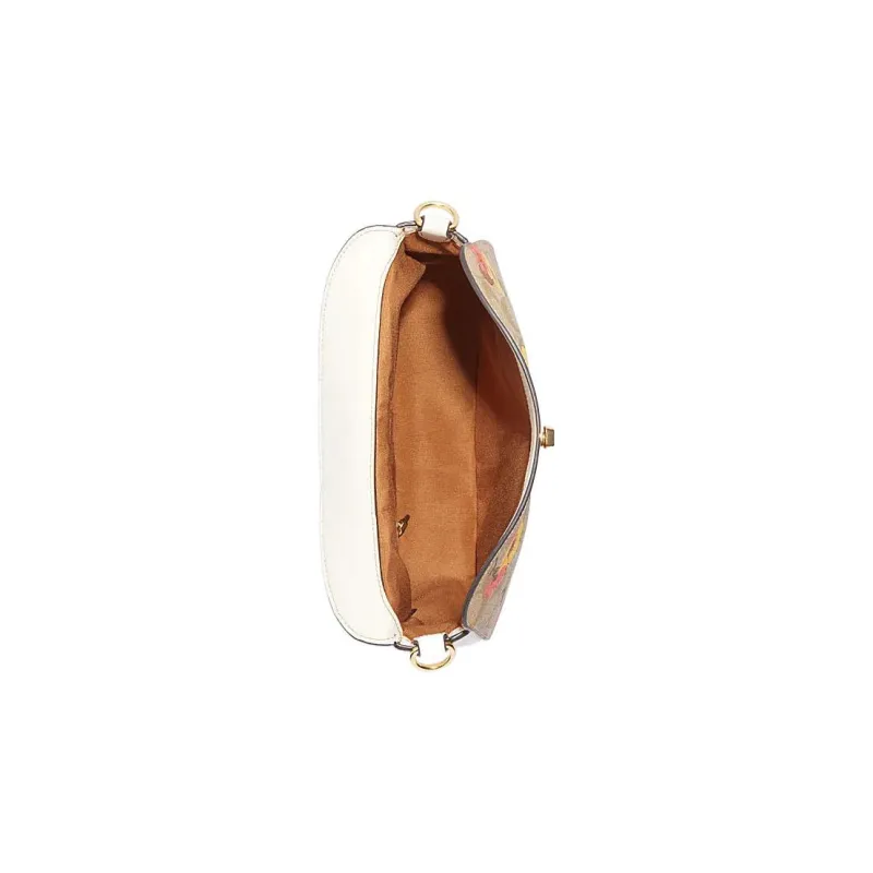 COACH Cow Leather Shoulder Bag, Crossbody Bag Medium Size Women's Khaki-2