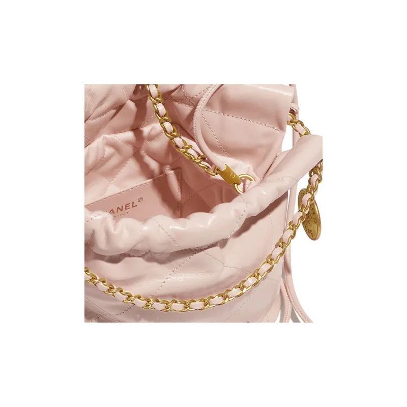 CHANEL 22Bag Bright Calfskin Bucket Bag, Shoulder Bag, Crossbody Bag Mini Women's Pink-2