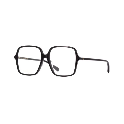 GUCCI Plate Frame Irregular Shape Eyeglass Frames Unisex Black