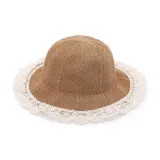 Small Lace Trims Straw Woven Hat-Adult