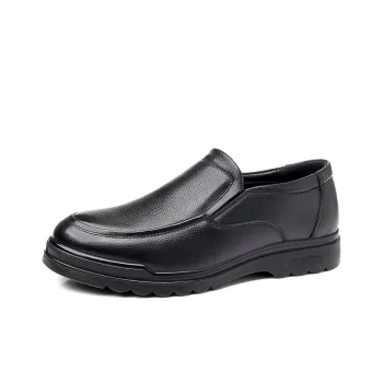 HUANAI Dress Shoes Men Low-Top Black