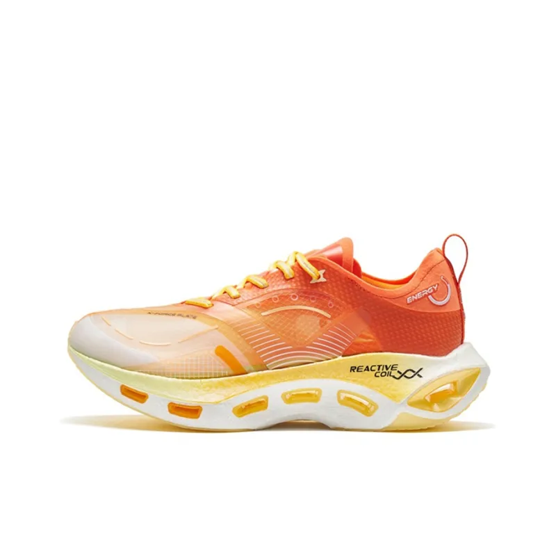 XTEP Shock Absorbing Spins 10.0 Pro Anti Slip Wear Resistant Low Top Running Shoes Men's Orange Yellow-0