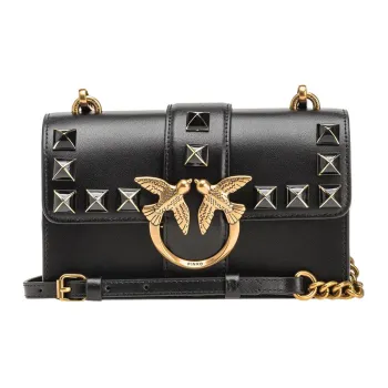 PINKO Cow Leather Bird Bag Swan Bag Crossbody Bag Shoulder Bag Women's Black