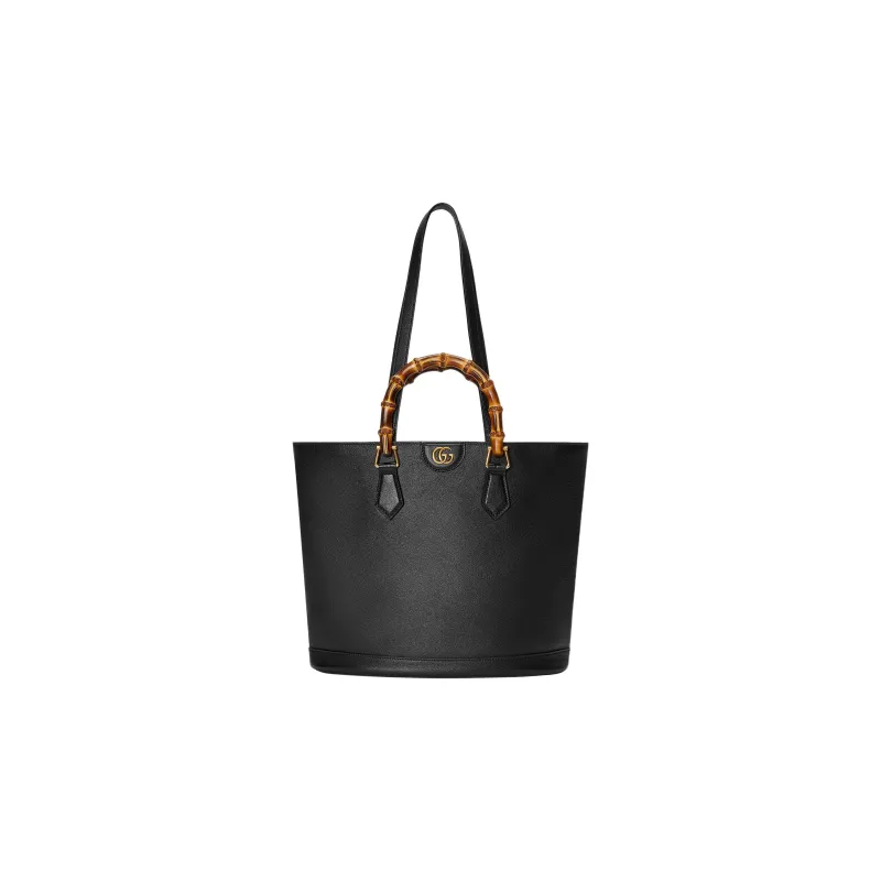 GUCCI Diana Leather Tote Bag, Shopping Bag, Shoulder Bag, Handbag Medium Size Women's Black-1