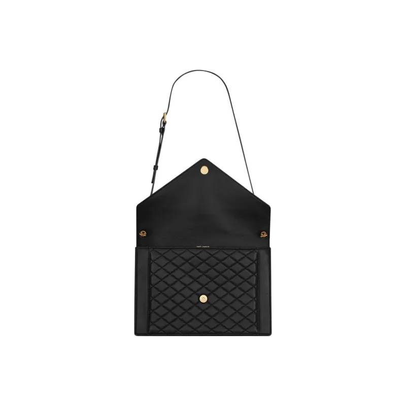 SAINT LAURENT GABY Lambskin Envelope Bag, Shoulder Bag, Crossbody Bag, Handbag Women's Black-4