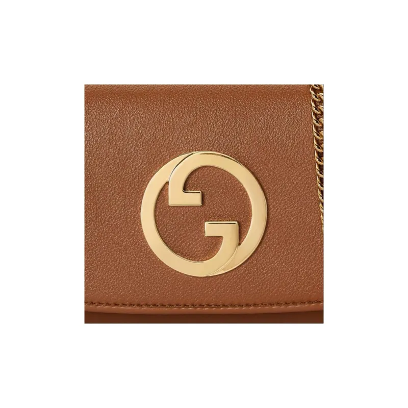 GUCCI Blondie Leather Shoulder Bag Crossbody Bag Wallets Women's Brown-7