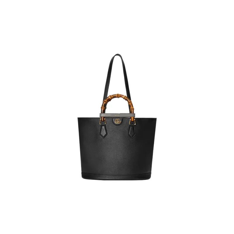 GUCCI Diana Leather Tote Bag, Shopping Bag, Shoulder Bag, Handbag Medium Size Women's Black-0