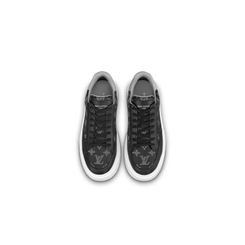 LOUIS VUITTON Beverly Hills Sneakers 'Black Grey Monogram'-3