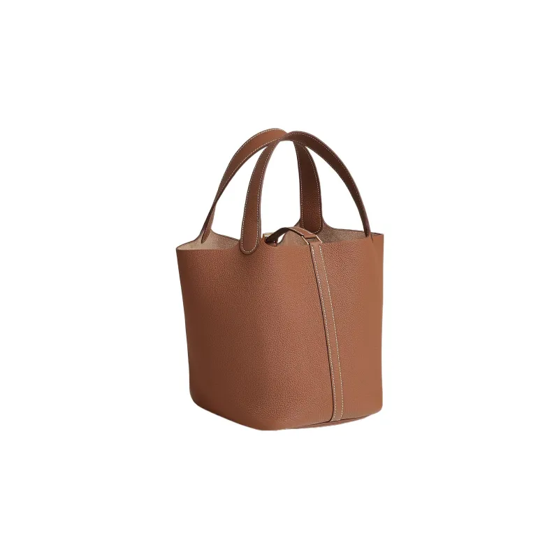 HERMES Picotin Lock Maurice Bullock Leather Basket Bag Handbag Bucket Bag 22 Women's 34 Fauve Light Tawny-2