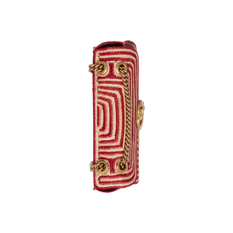 GUCCI GG Marmont Woven Straw Portable Crossbody Bag, Shoulder Bag Women's-4
