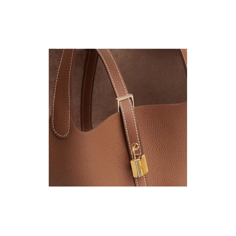 HERMES Picotin Lock Maurice Bullock Leather Basket Bag Handbag Bucket Bag 22 Women's 34 Fauve Light Tawny-3