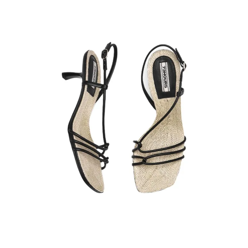 73Hours OOTD Fashion Apparel Sandal Stylish Sandal 5.5cm Women's Black-4
