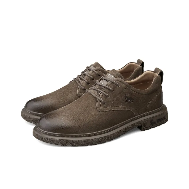 BECK Casual Leather Shoes Men's Khaki Sand-1