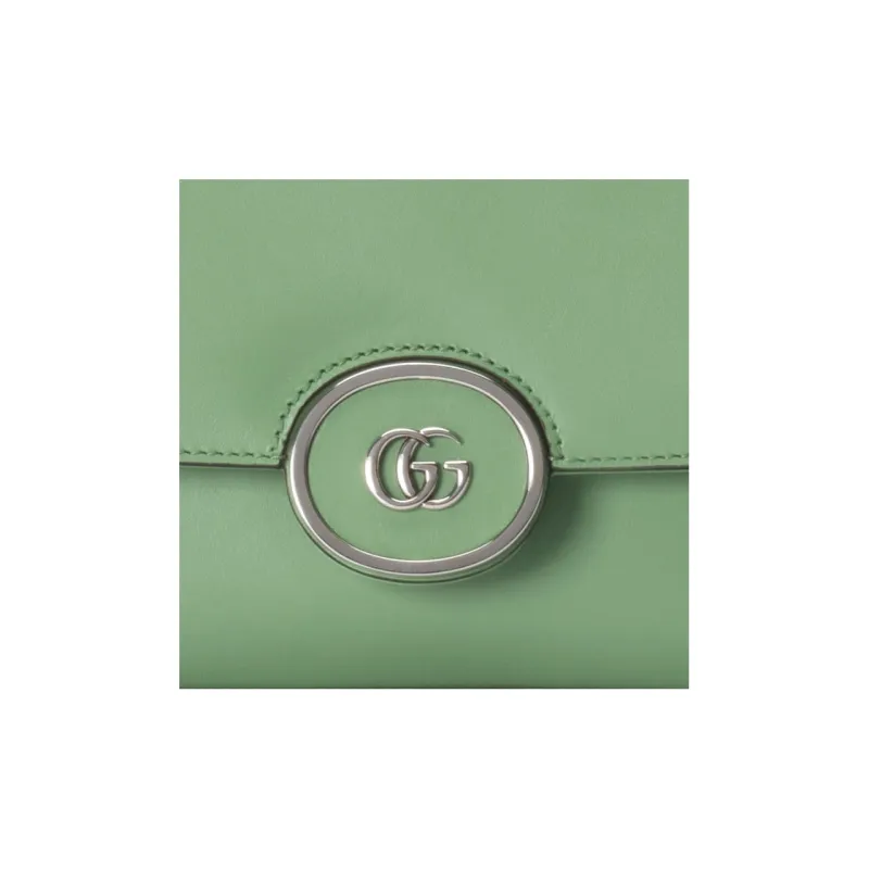 GUCCI Leather Handbag, Shoulder Bag, Crossbody Bag Mini Women's Green-6