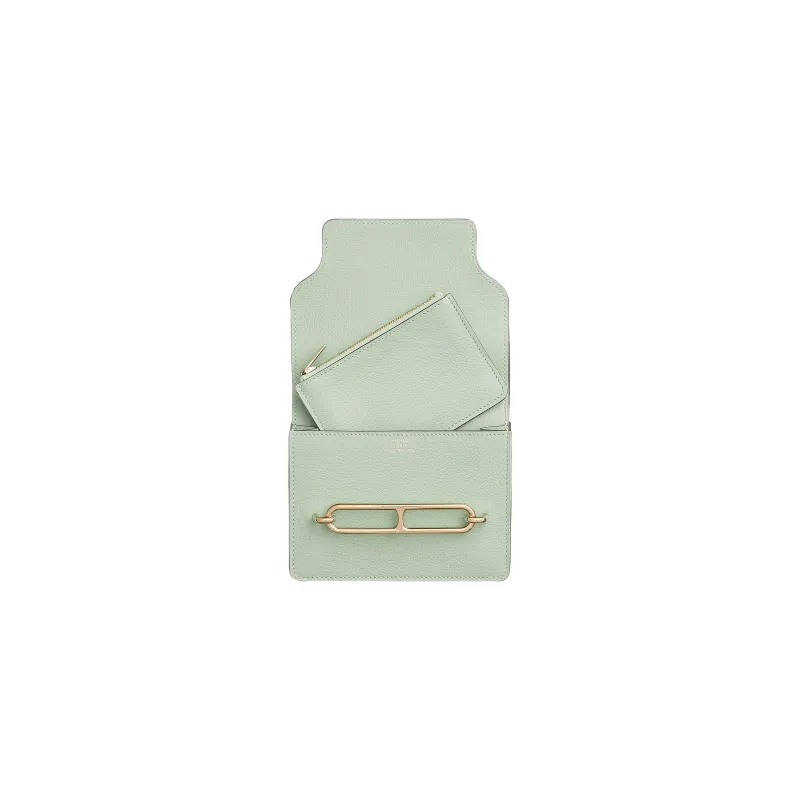 HERMES Roulis Evercolor Calfskin Pig Nose Coin Purse, Card Holder, Fanny Pack, Wallet Women's 0S Vert Fizz Bubble Green-6