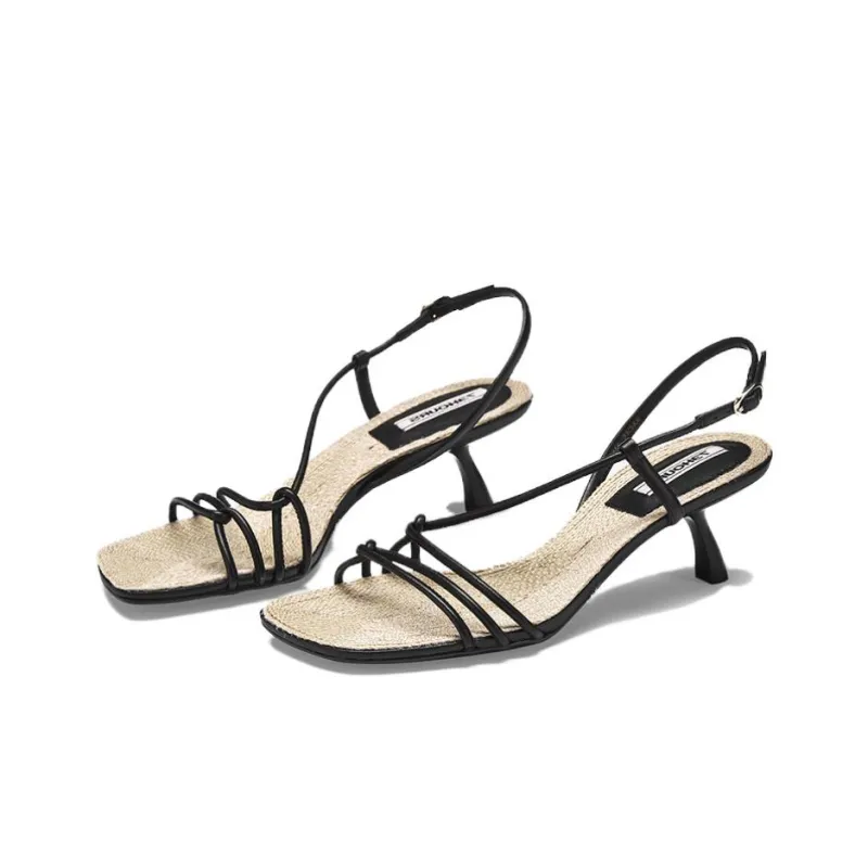 73Hours OOTD Fashion Apparel Sandal Stylish Sandal 5.5cm Women's Black-2