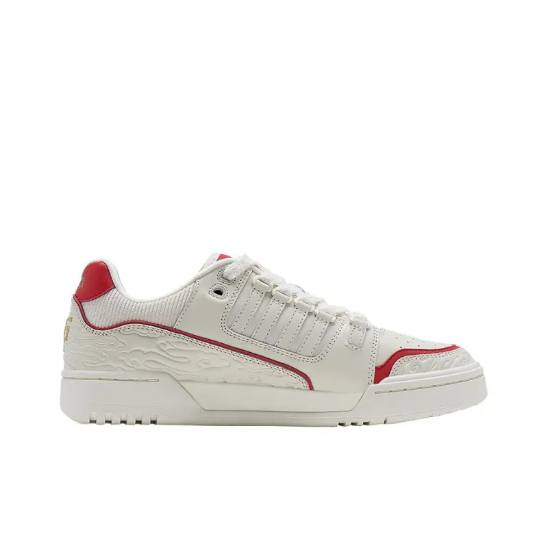 KSWISS Oxford Cny Slip Resistant, Abrasion Resistant, Lightweight Low Top Skateboard Shoes Men's White Red-1