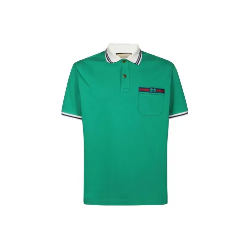 GUCCI Polo Shirts Men Green