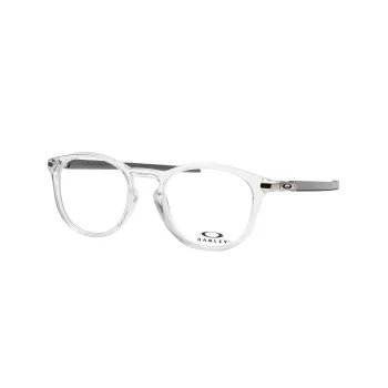 Oakley Plate Frame Oval Eyeglass Frames Unisex Gray