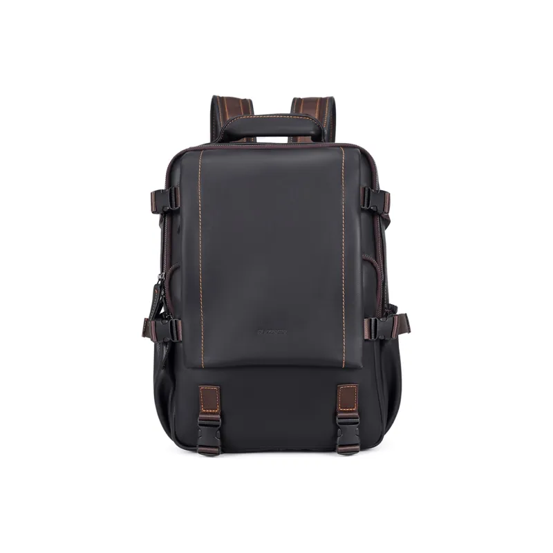 Slazenger Top Grain Cow Leather Backpack Regular Men's Black-0