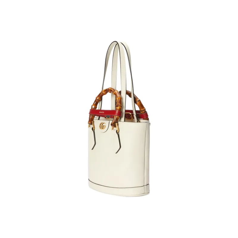 GUCCI Diana Leather Tote Bag Shopping Bag Handbag Small Size Women's White-1