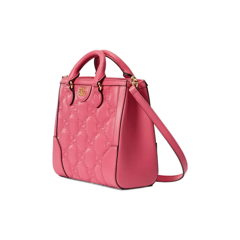 GUCCI GG Matelassé Leather Tote Crossbody Bags Handbags Mini Women's Pink-1