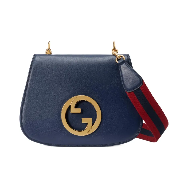 GUCCI Blondie Leather Shoulder Bag, Crossbody Bag, Handbag Small Size Women's Blue-4