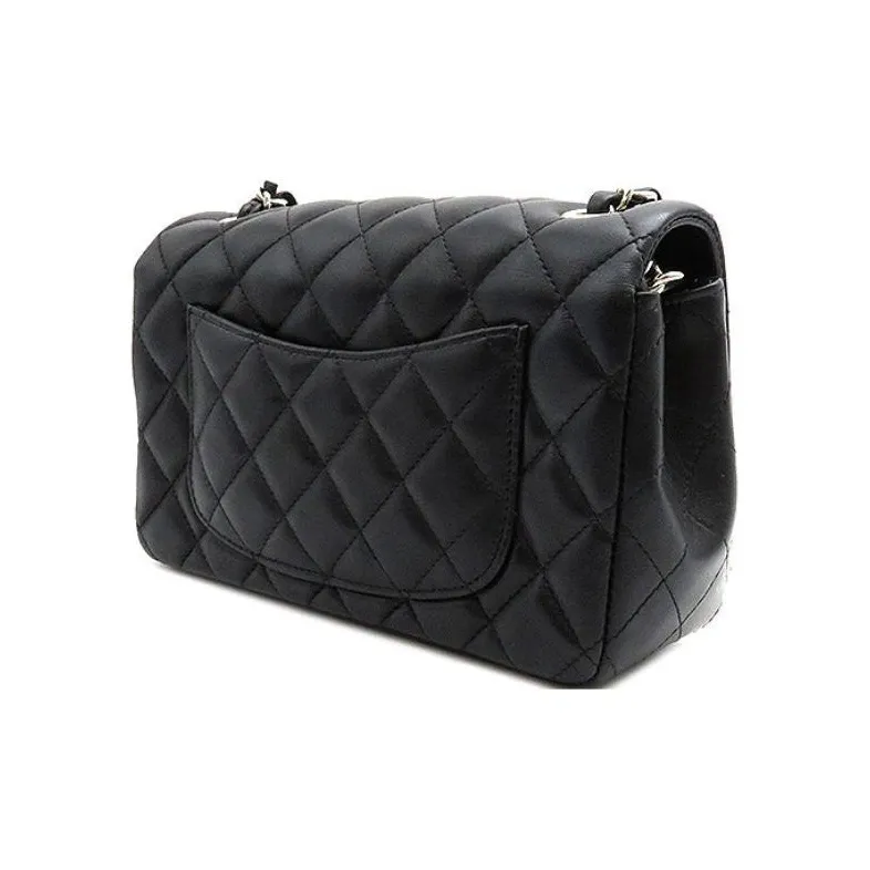 CHANEL Sheepskin Flap Bag, Shoulder Bag, Crossbody Bag Mini Women's Black-1