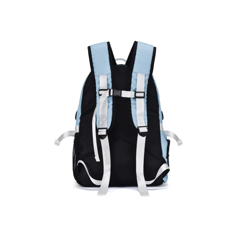 DRACONITE Polyester Student Backpack Backpack Multi-Compartment Backpack Unisex Cerulean White-2