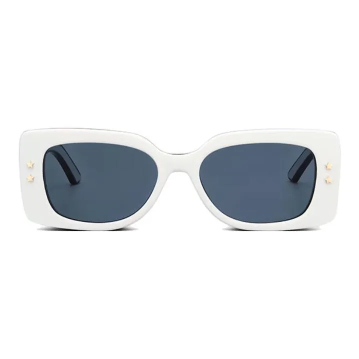 DIOR Plate Frame Acetate Irregular Shape Sunglasses Women's White-1