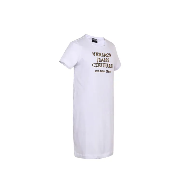 VERSACE JEANS COUTURE Short Sleeved Dresses Women's White-2