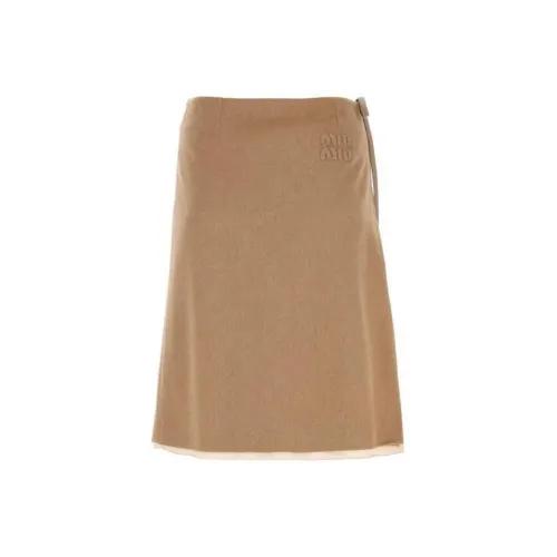 MIU MIU Casual Long Skirts Women's Khaki